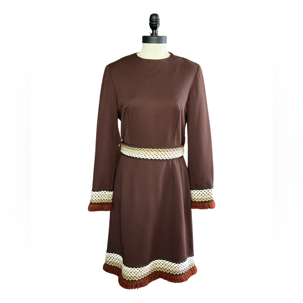 Fred Rothschild Vintage Brown Long Sleeve Dress